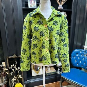 Lonergan Green Leaf Boxy Jacket Size Small